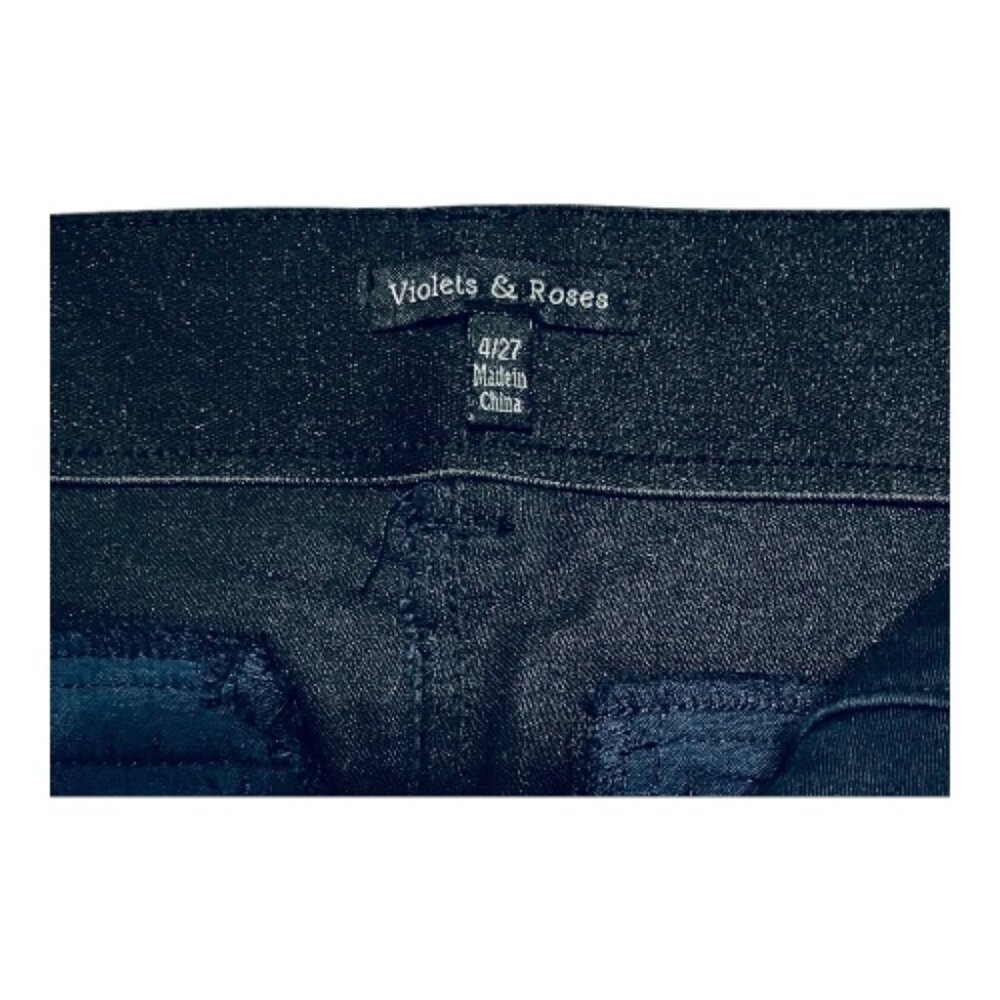 Violets & Roses Women's Straight Let Pants Navy Stretch Size 4/27 NWT - Picture 2 of 3